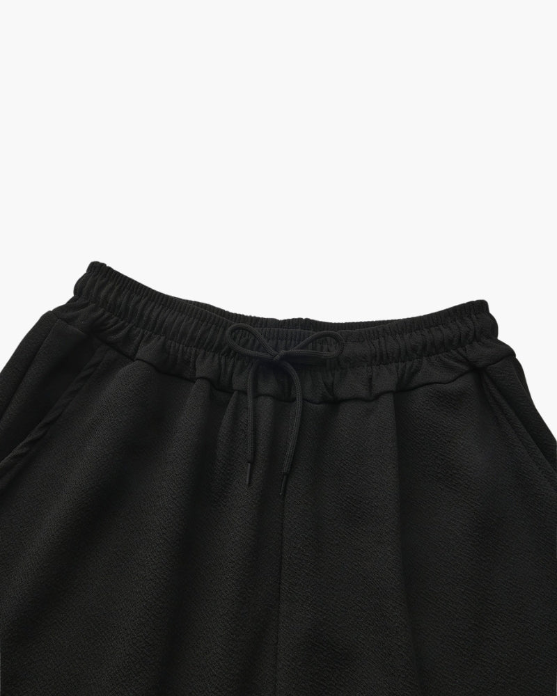 Men's Minimal Two Piece Set Polo Drawstring Pants Casual Outfit