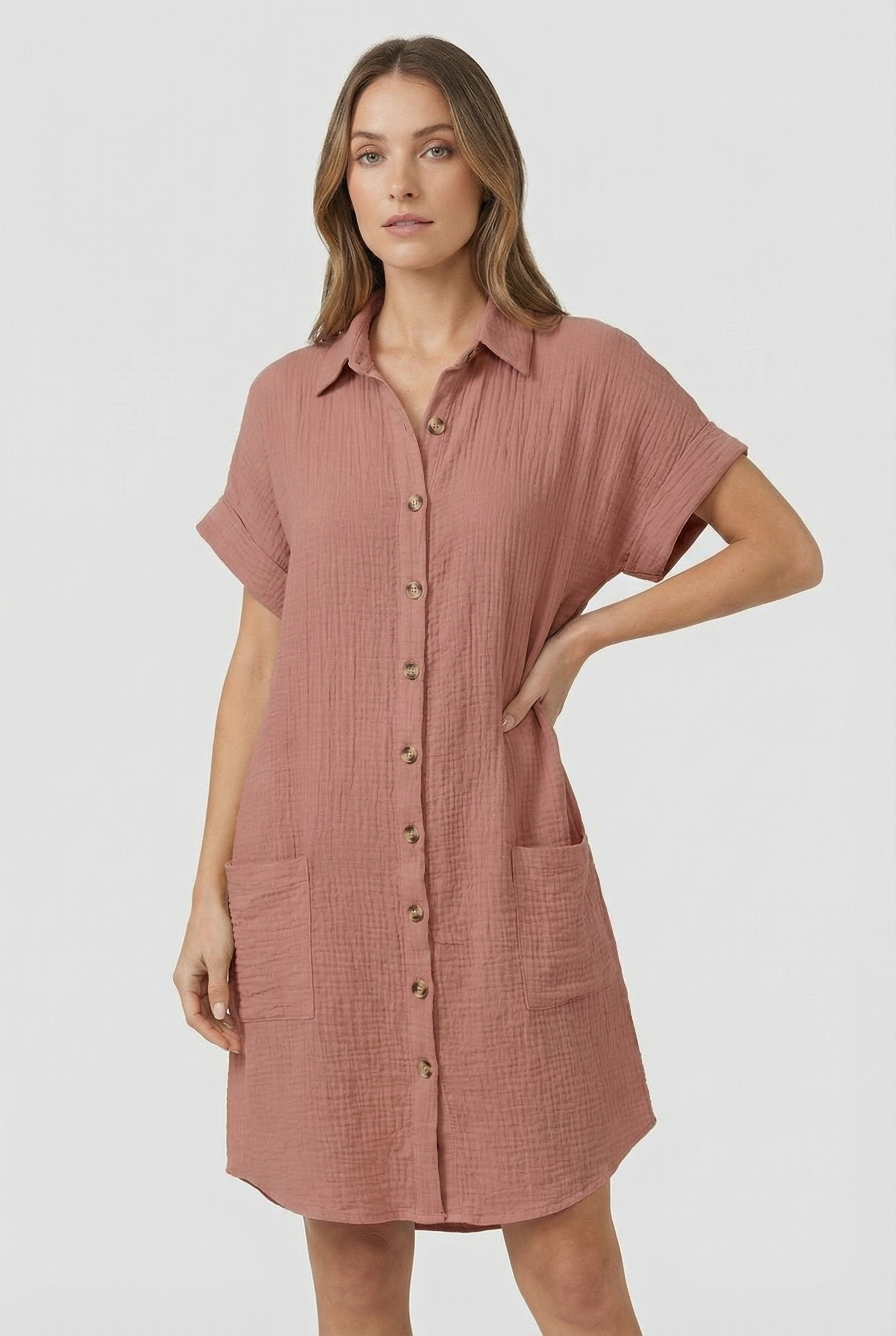 Women's Polo Shirt Dress Cotton Blend Short Sleeve