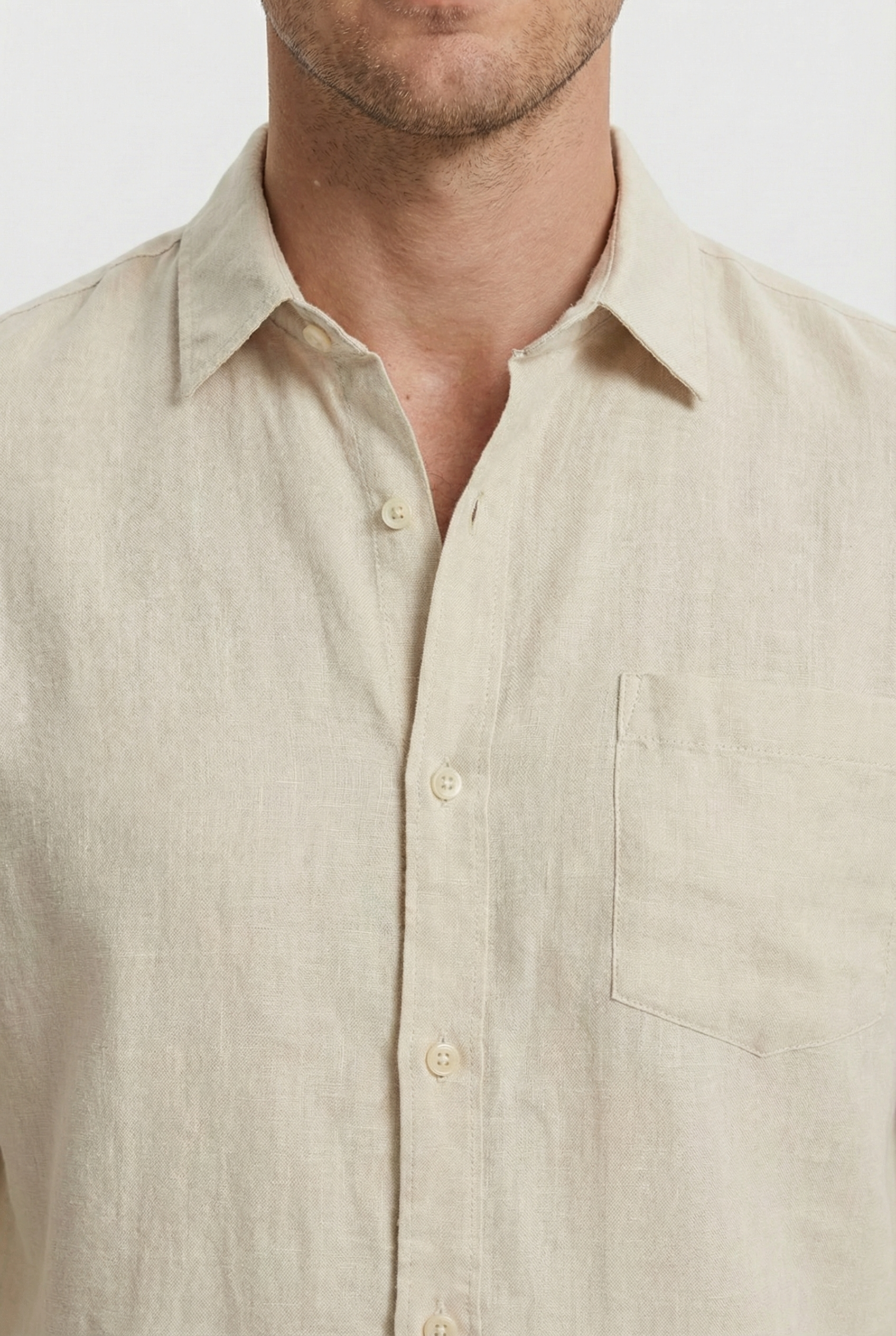Men's Linen Shirt Lightweight Long Sleeve Relaxed Fit