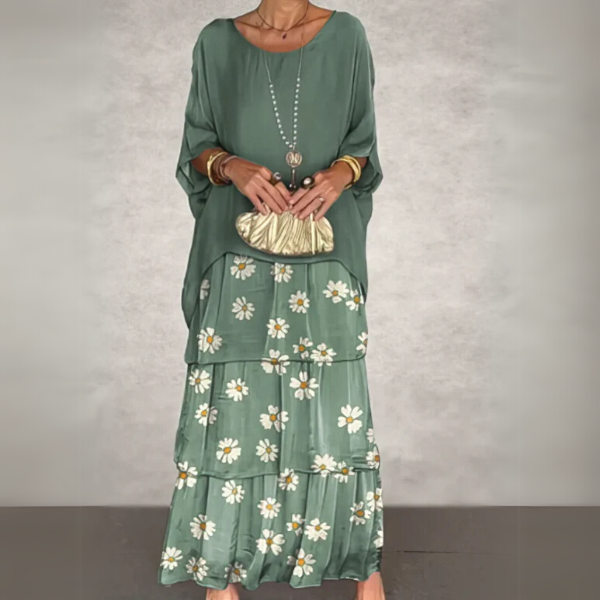 Women's Long Flowing Dress | V-Neck, Sleeveless, Maxi Length | Casual
