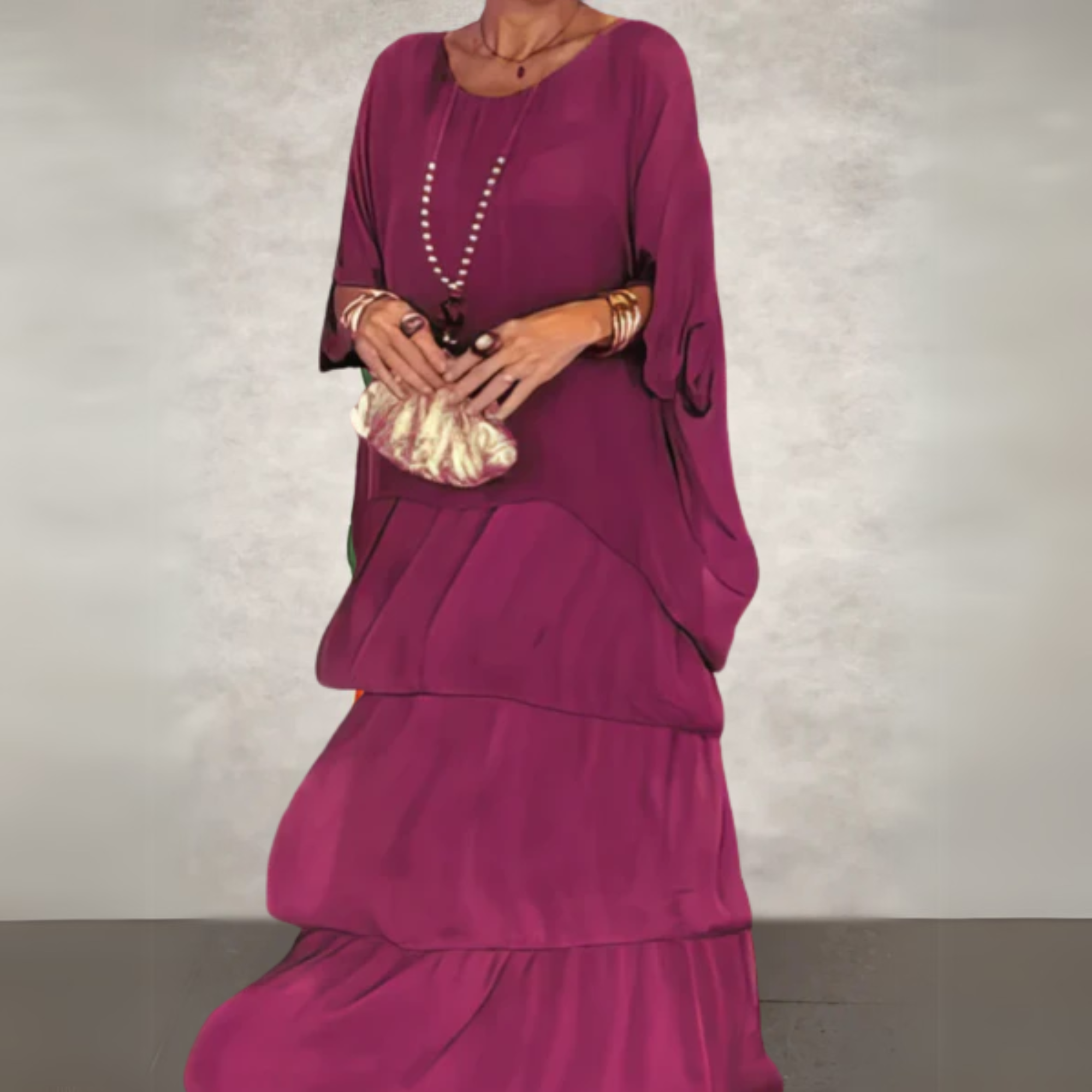 Women's Long Flowing Dress | V-Neck, Sleeveless, Maxi Length | Casual