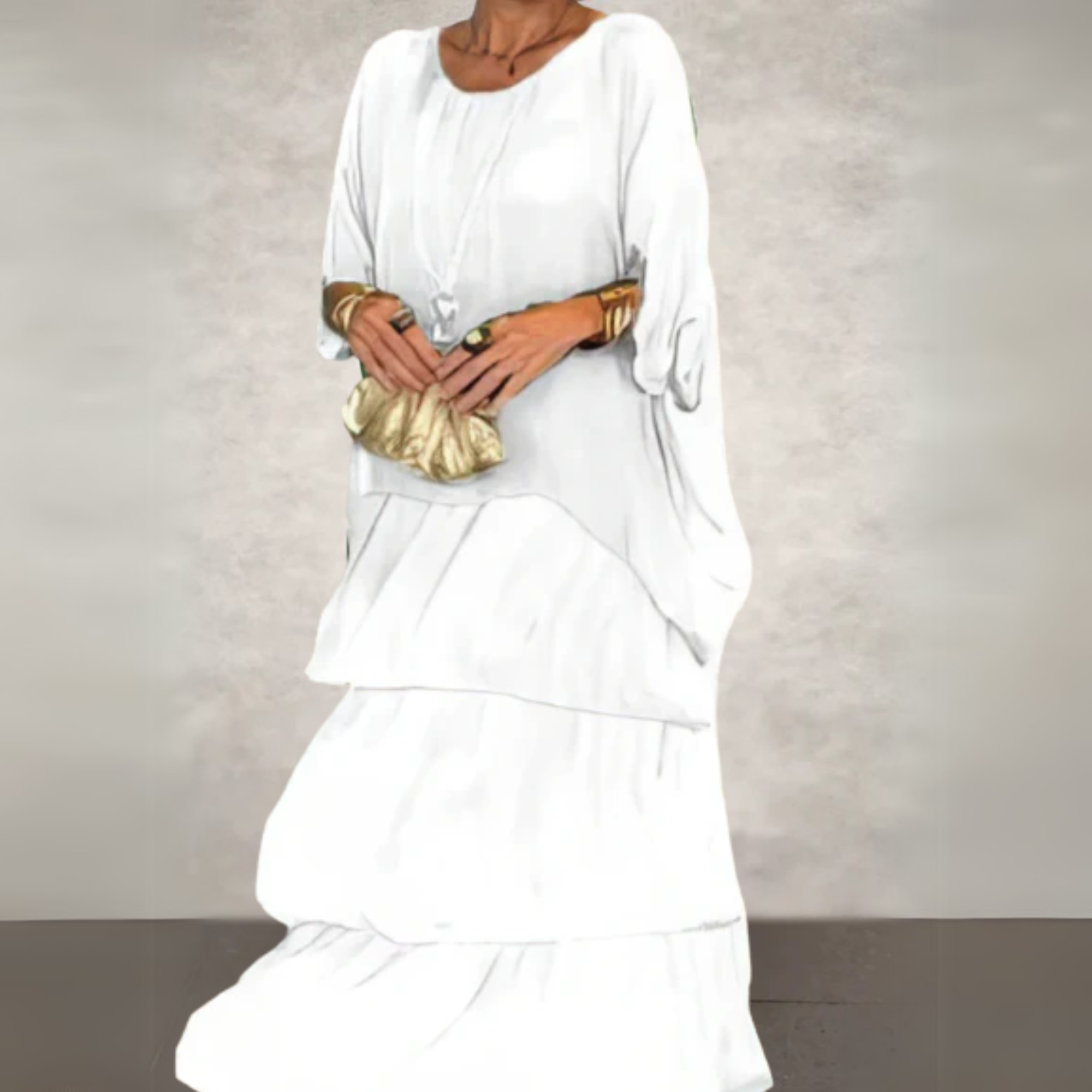 Women's Long Flowing Dress | V-Neck, Sleeveless, Maxi Length | Casual