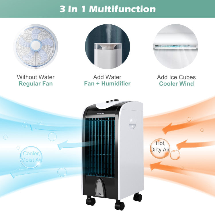 3-in-1 Evaporative Portable Air Cooler - Fan, Humidifier, Dehumidifier
