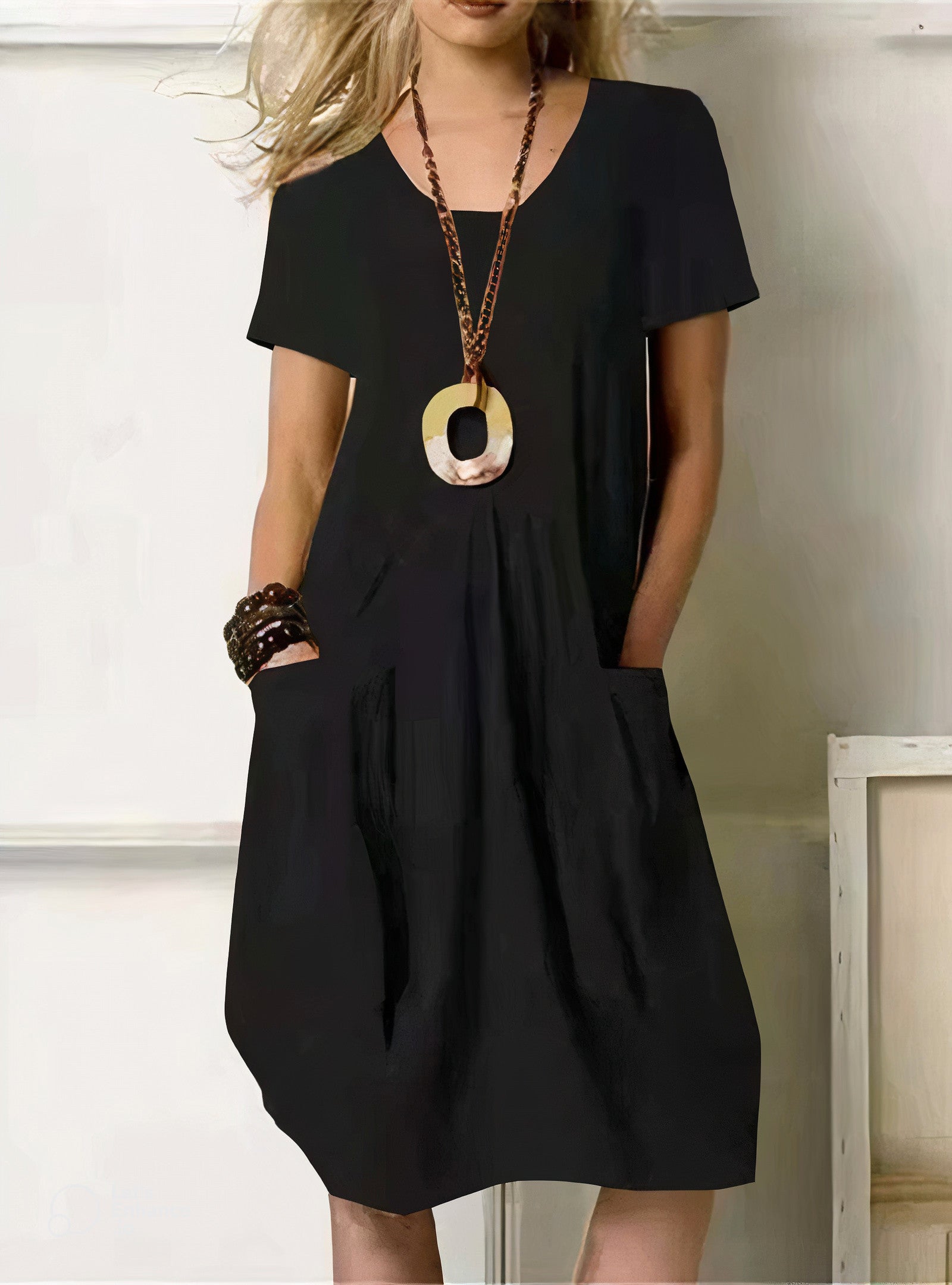 Women's Relaxed Fit Dress Short Sleeve Casual Summer