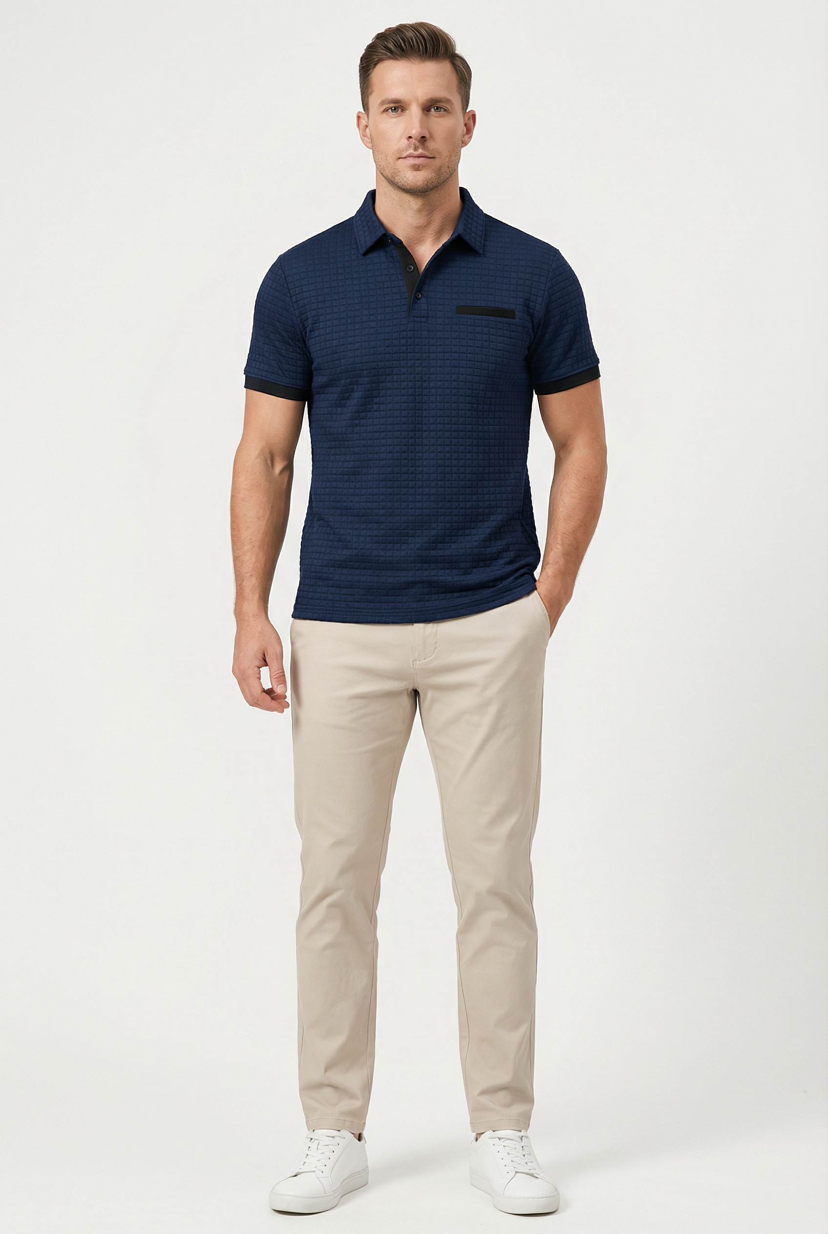 Men's Polo Shirt Cotton Short Sleeve Casual Fit