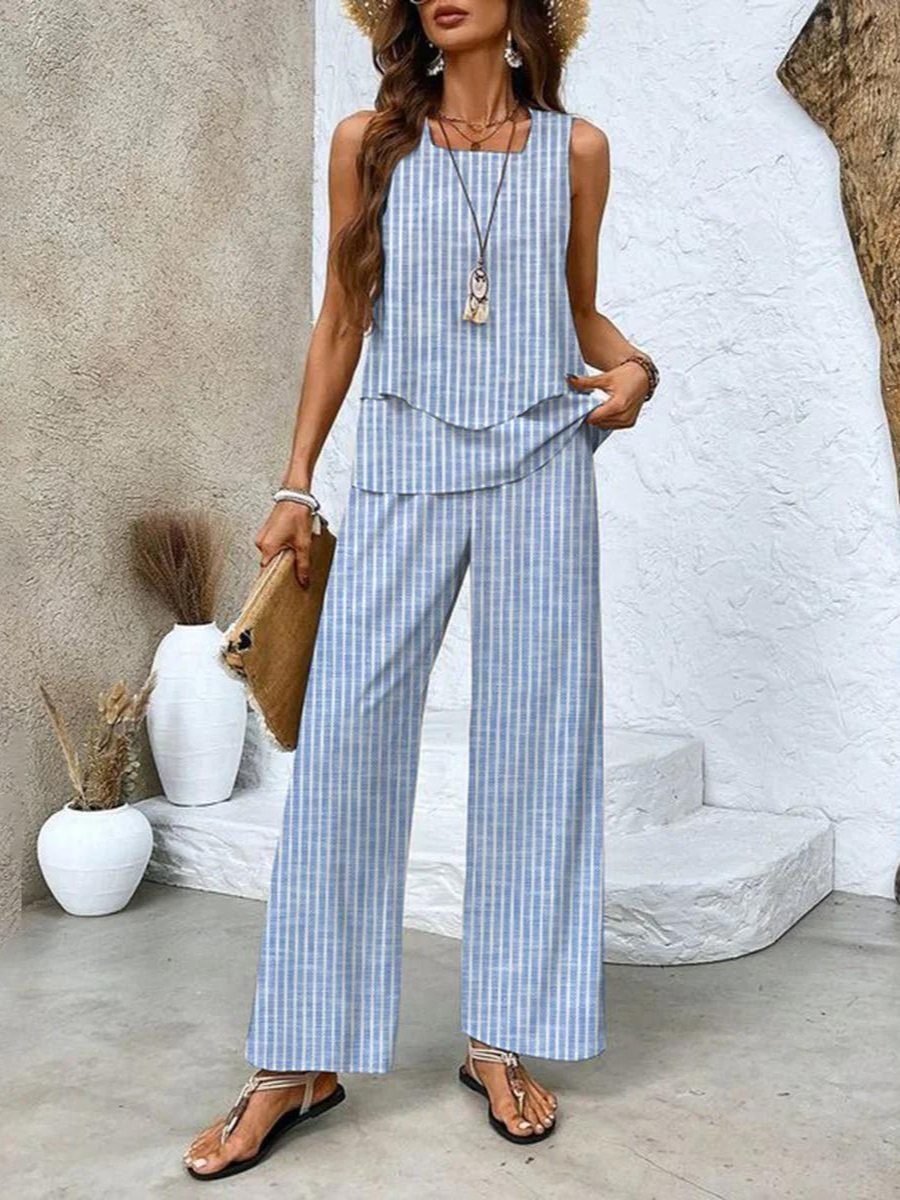 Women's Two-Piece Set | Clean Design, Short Sleeve, Casual Outfit