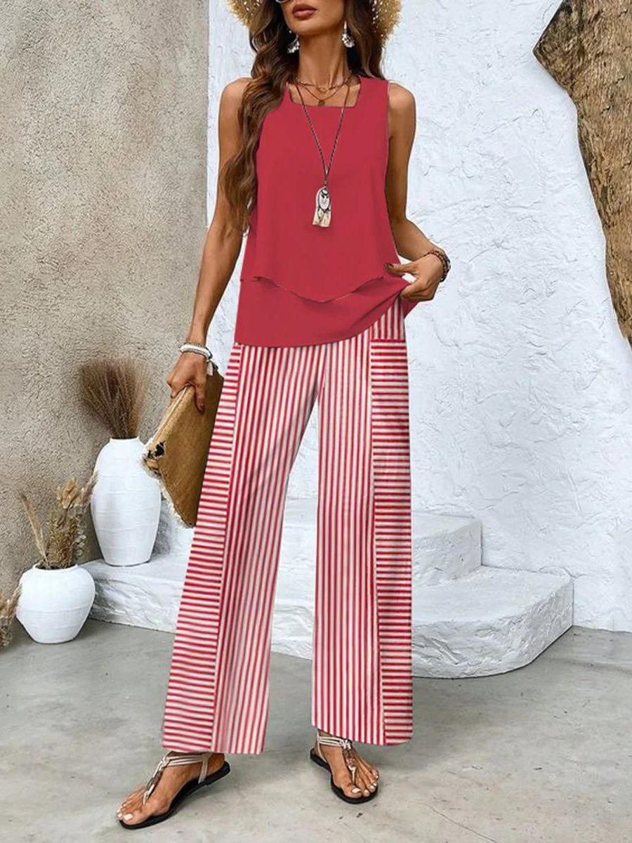 Women's Two-Piece Set | Clean Design, Short Sleeve, Casual Outfit