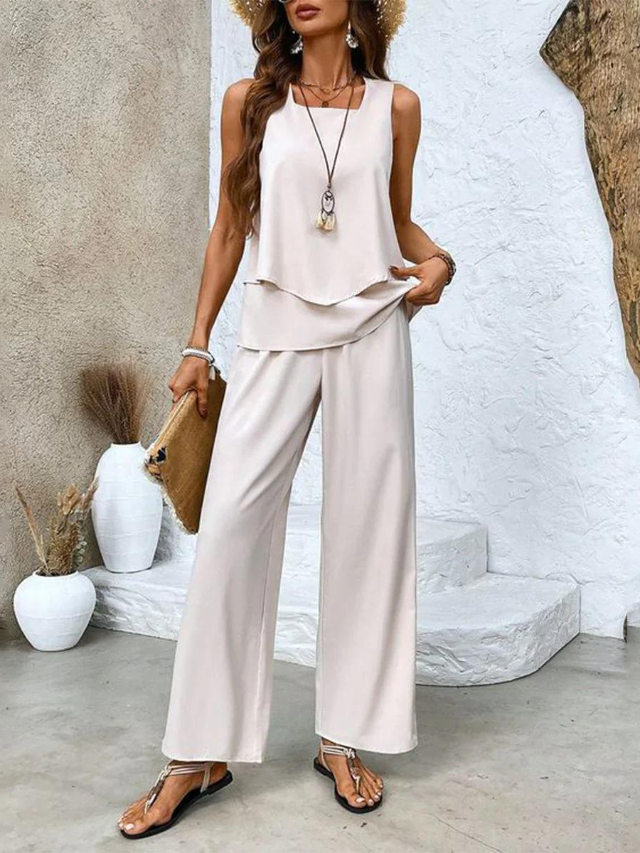 Women's Two-Piece Set | Clean Design, Short Sleeve, Casual Outfit