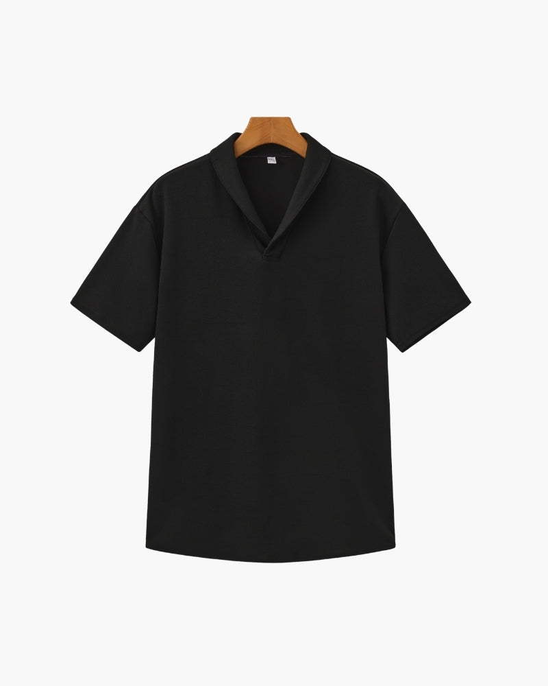 Men's Casual Short Sleeve V-Neck Shirt & Pants Two-Piece Set