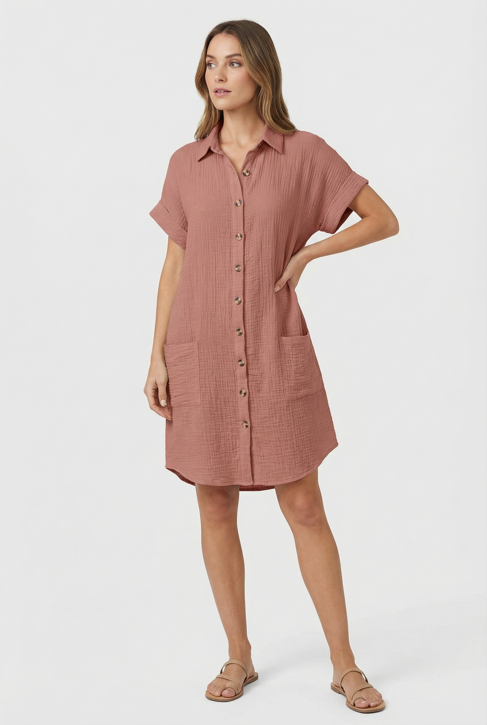 Women's Polo Shirt Dress Cotton Blend Short Sleeve
