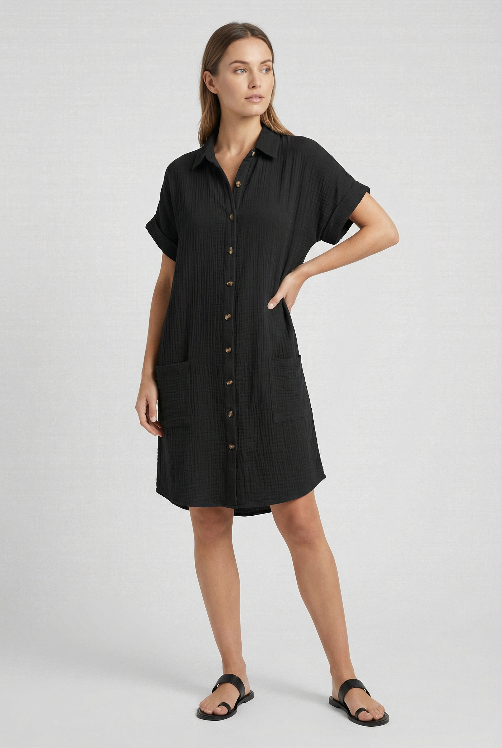 Women's Polo Shirt Dress Cotton Blend Short Sleeve