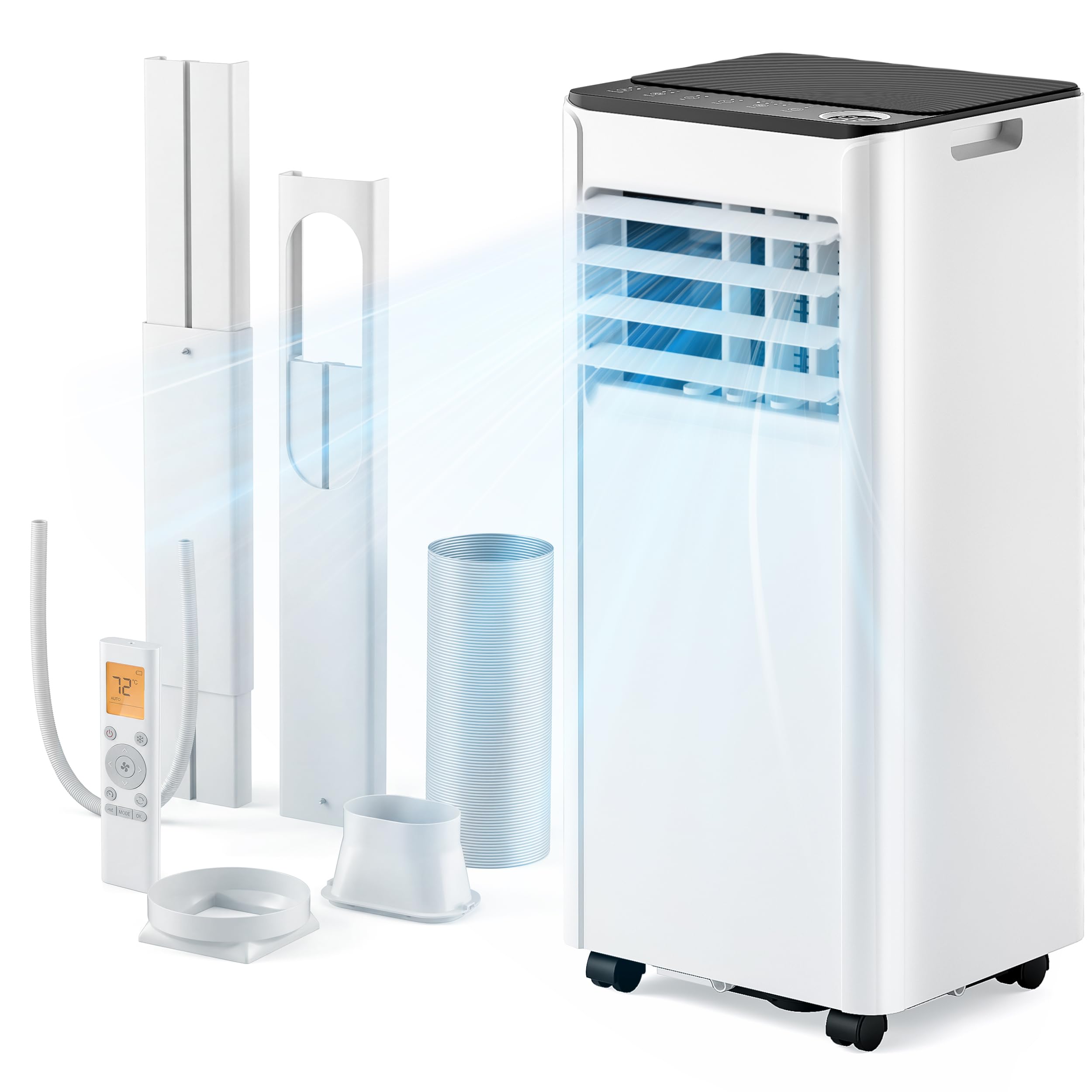 9000 BTU Portable Air Conditioner Dehumidifier Remote Control Sleep Mode