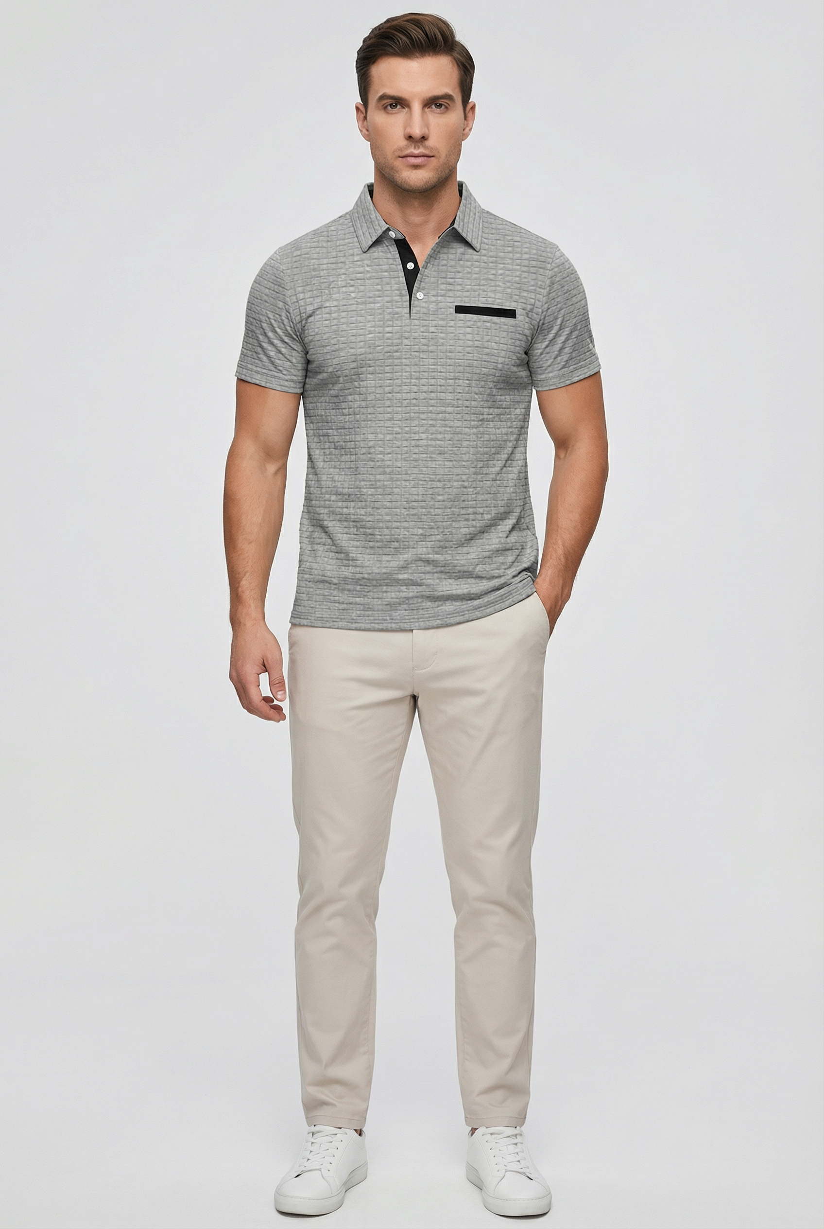Men's Polo Shirt Cotton Short Sleeve Casual Fit