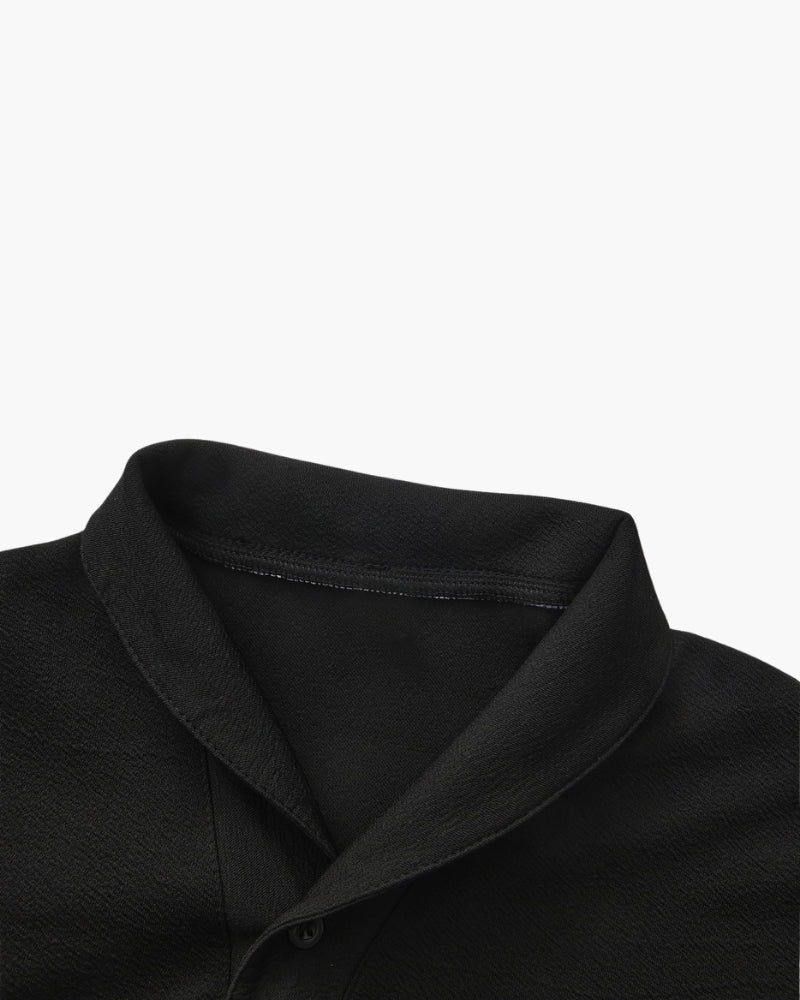 Men's Minimal Two Piece Set Polo Drawstring Pants Casual Outfit