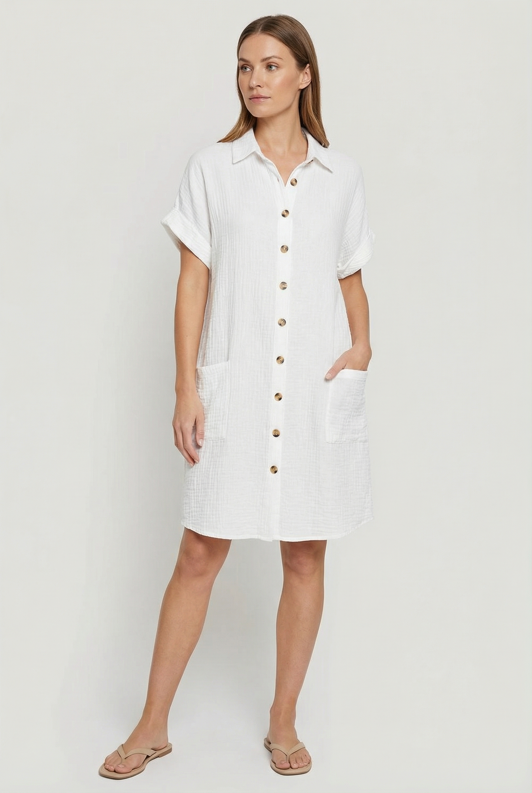 Women's Polo Shirt Dress Cotton Blend Short Sleeve