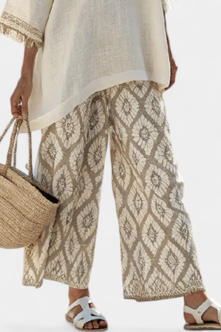 Ava | Women's Breezy Blouse Wide-Leg Pant Set 2