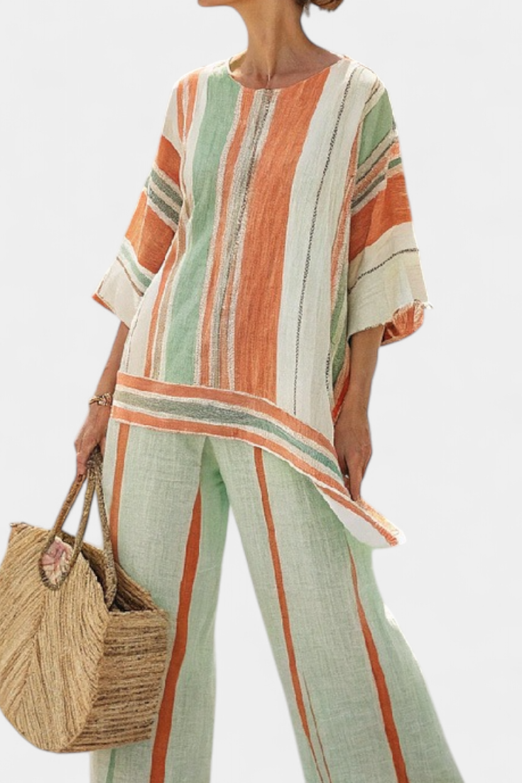 Bella | Women's Asymmetrical Top & Wide-Leg Pants Set 2