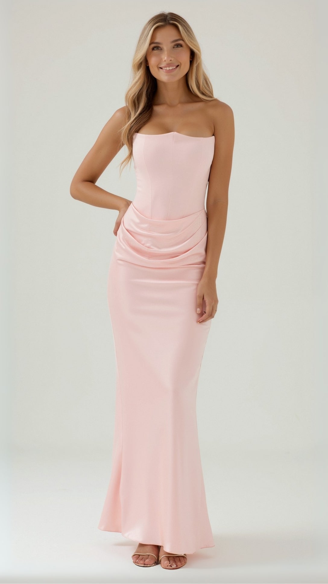 Bella | Women's Column Strapless Maxi Dress 11
