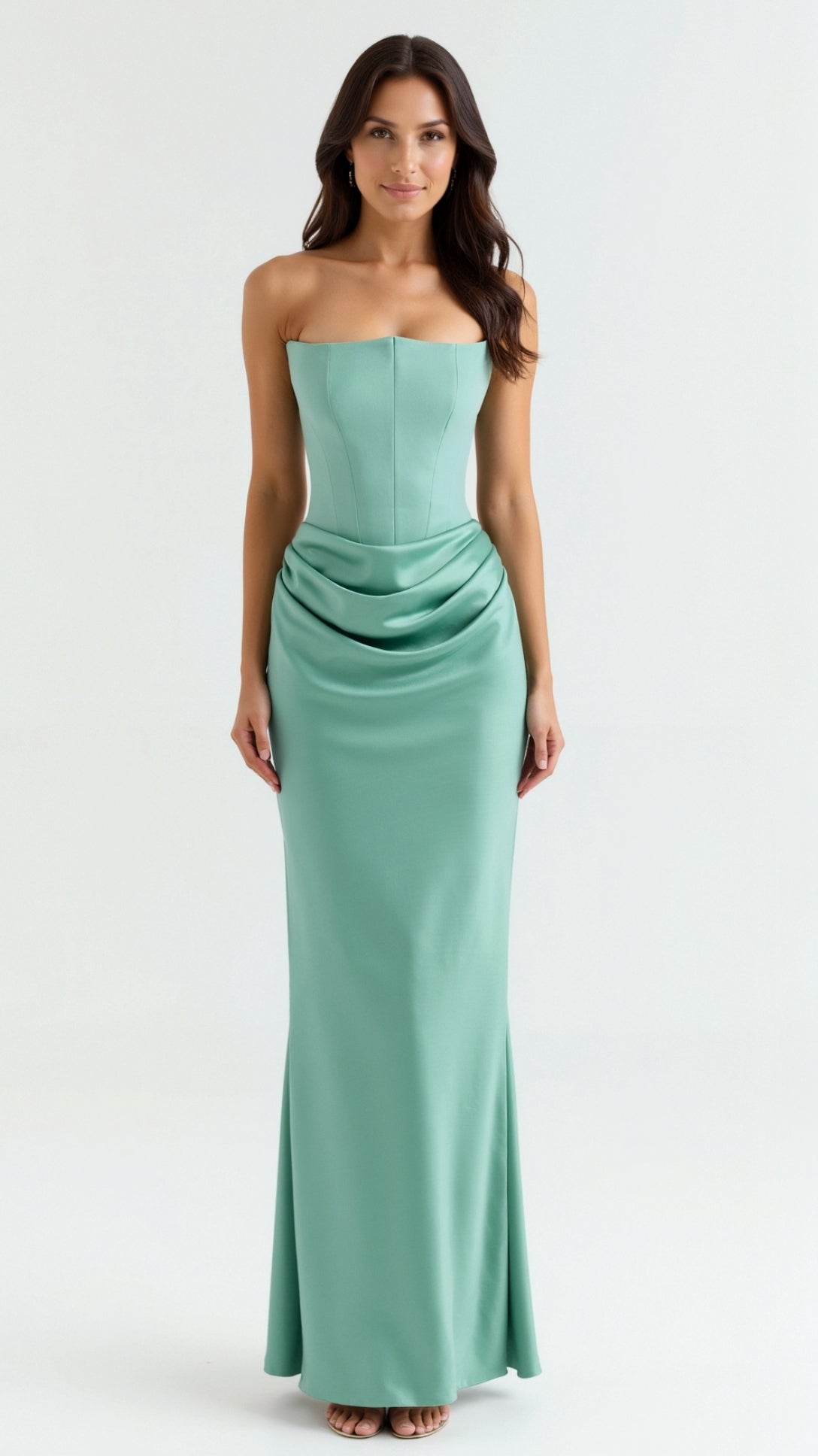 Bella | Women's Column Strapless Maxi Dress 9