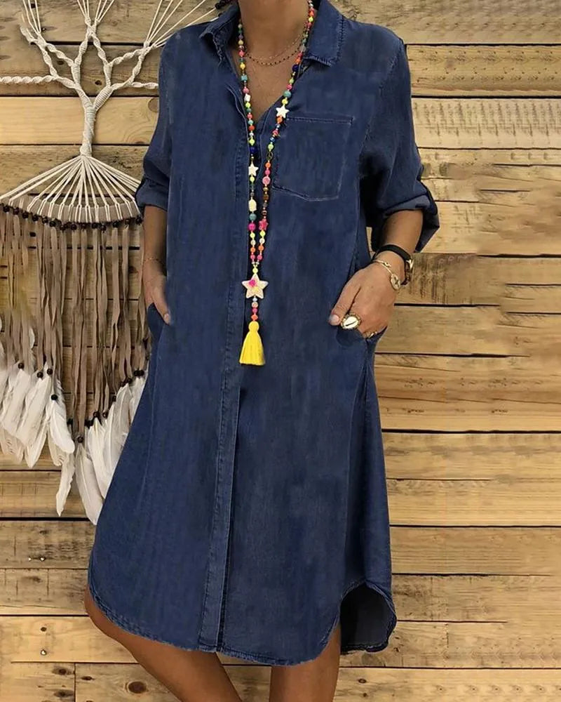 Women's Denim Shirt Dress Casual Fit