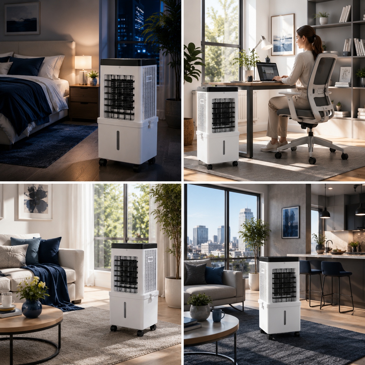 Portable Air Cooler Humidifier - 2-in-1 Compact Design for Home Office