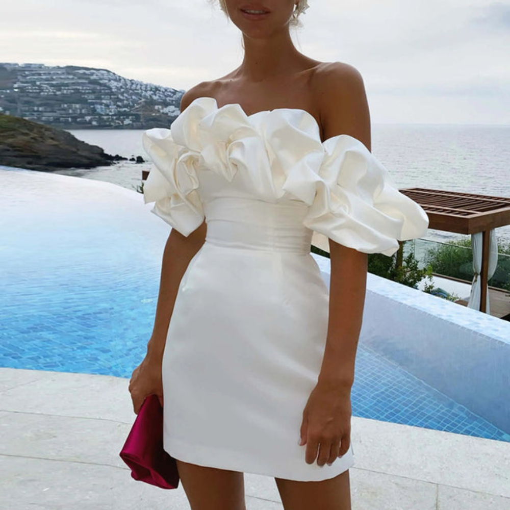 Chloe | Women's Ruffle Mini Cocktail Dress 0