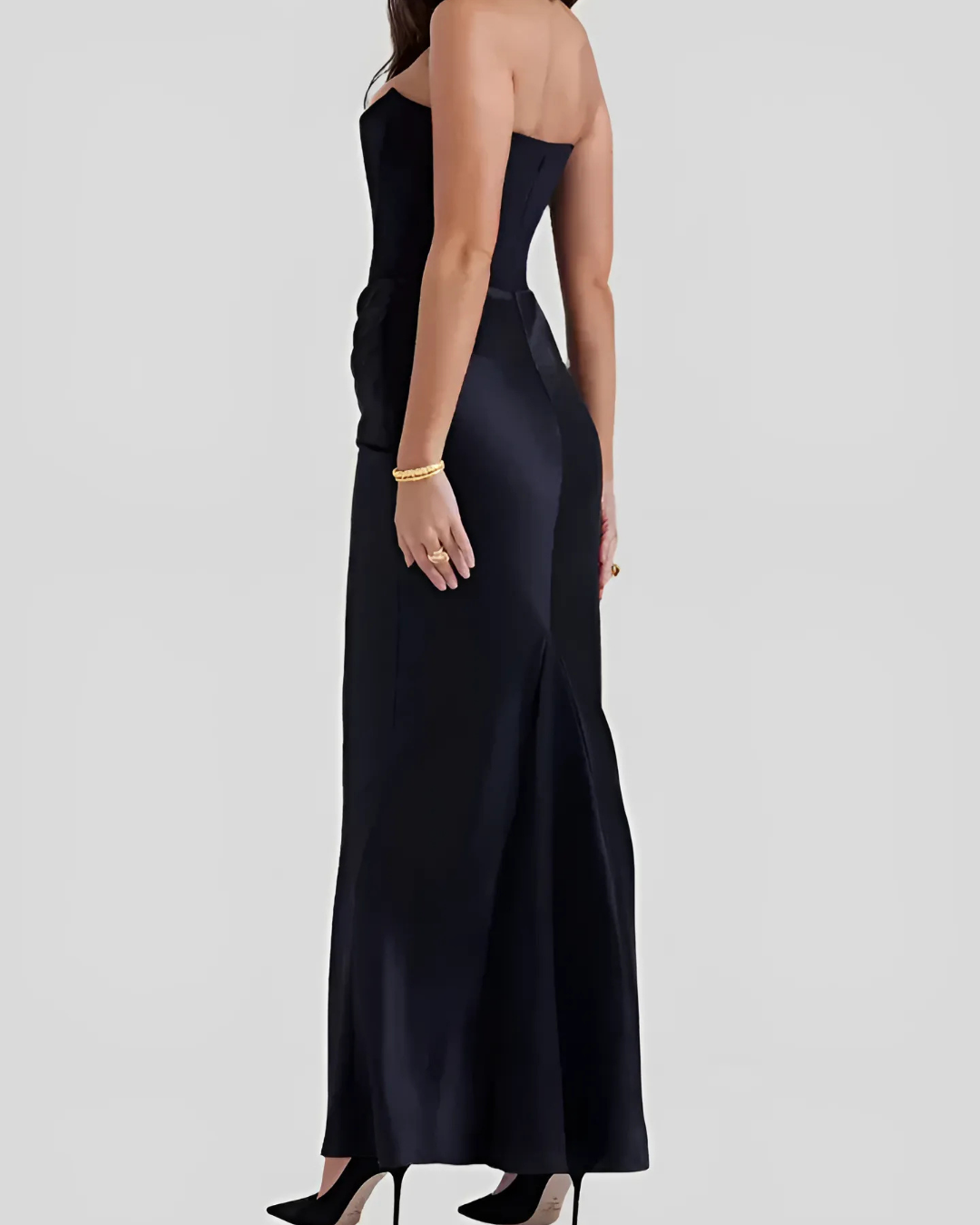 Clara | Women's Draped Strapless Maxi Dress 3