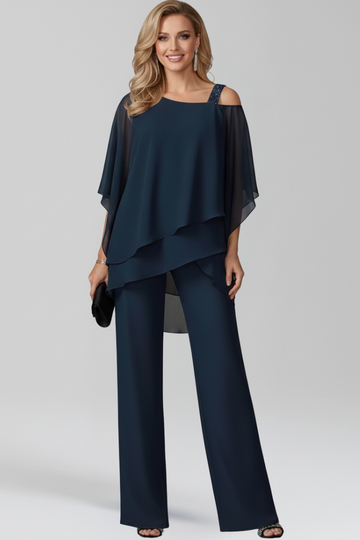 Daisy | Women's Jumpsuit Elegant Cold-Shoulder Wide-Leg 0