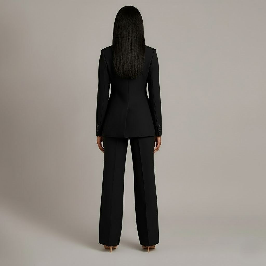 Women's Blazer Set | Button Front | Wide Leg Trousers | Casual Outfit