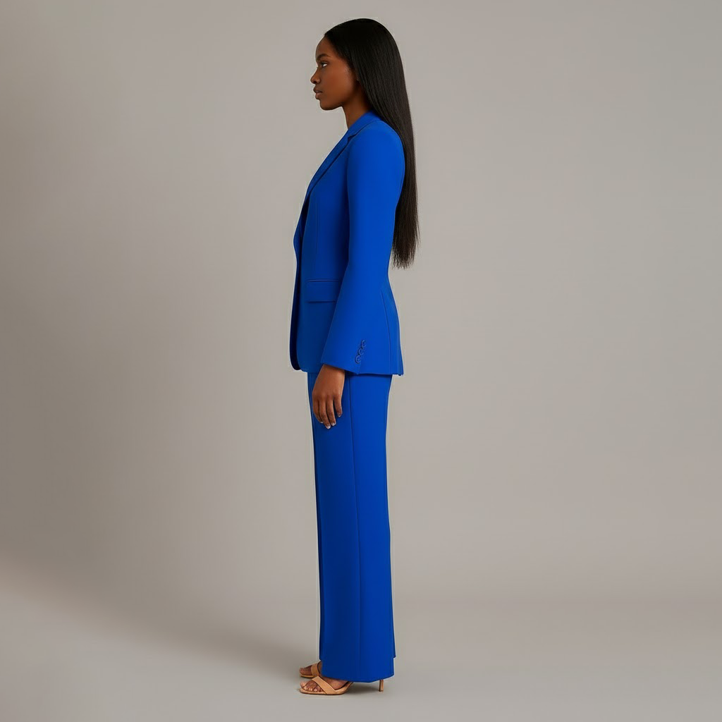 Women's Blazer Set | Button Front | Wide Leg Trousers | Casual Outfit
