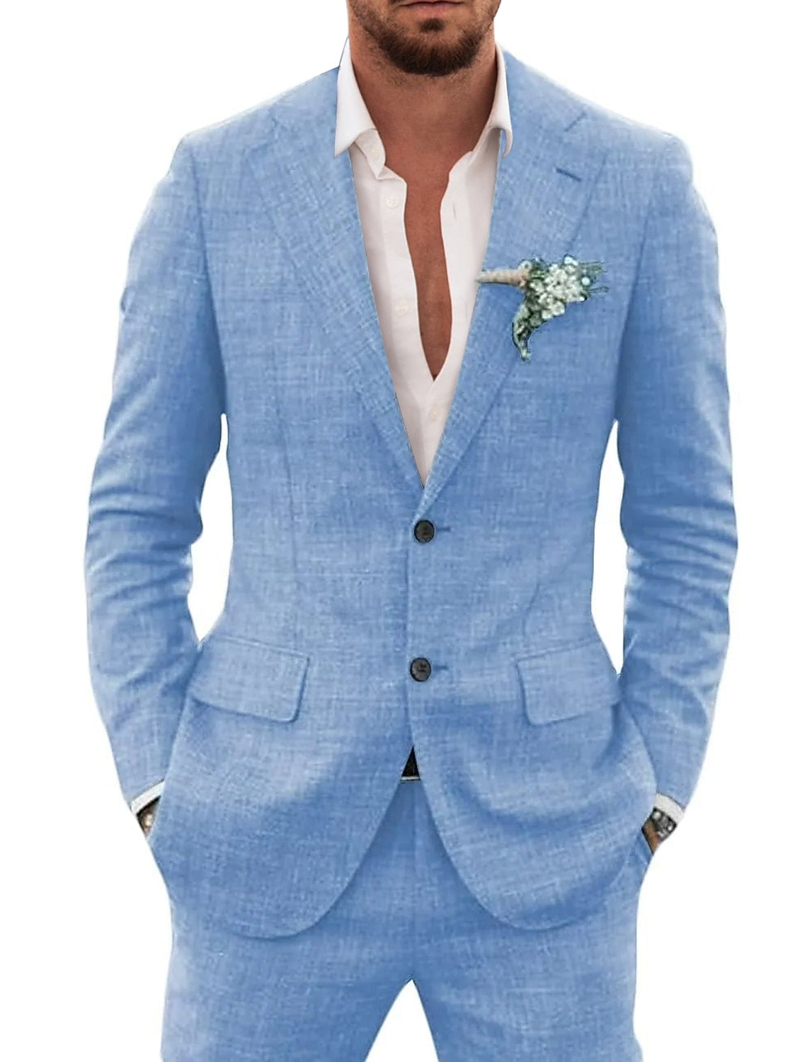 Men's Linen Suit Notch Lapel | Formal Wear