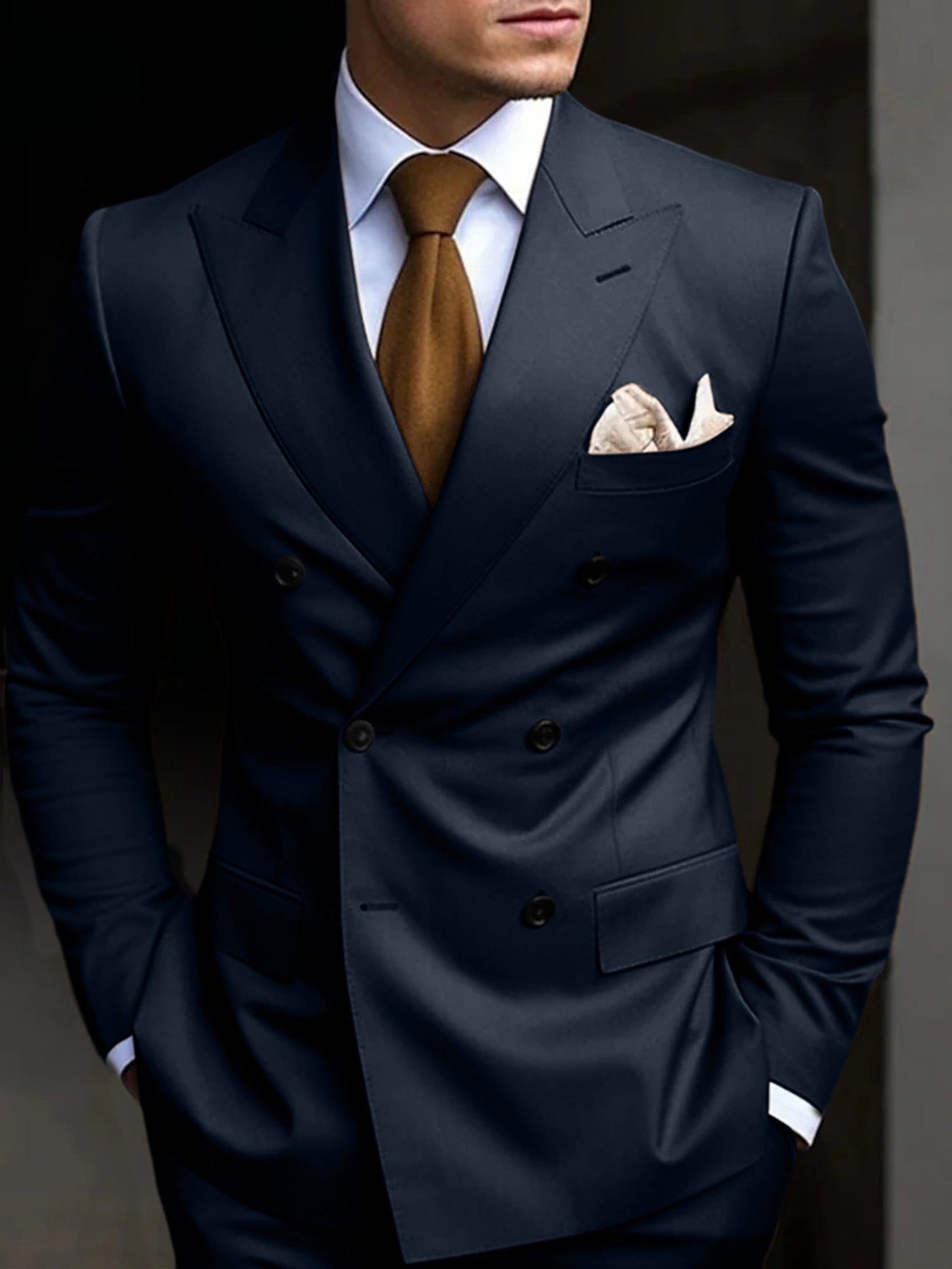 Men's Suit Double Breasted Design Cotton Blend | Formal Wear