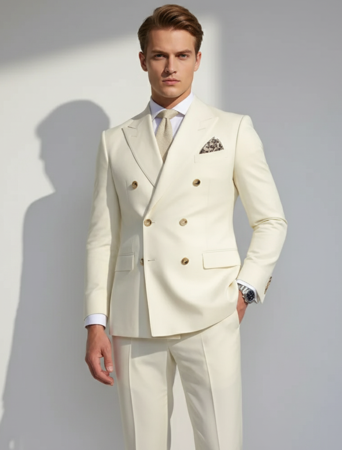 Men's Double Breasted Suit Formal Set