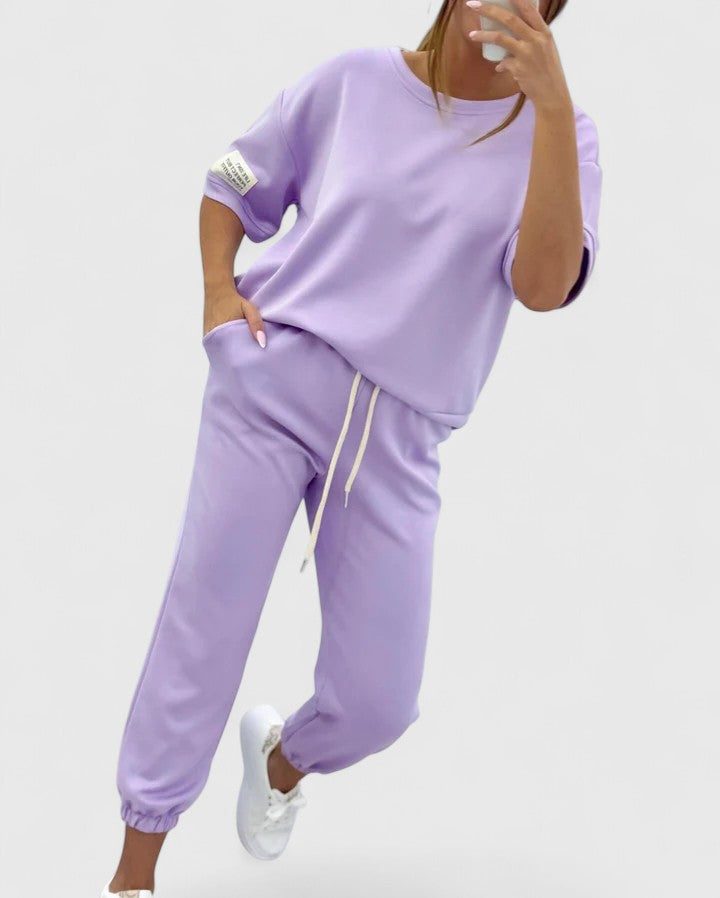 Gina | Women's Loungewear Two Piece Set with Half-Moon Sleeve 0