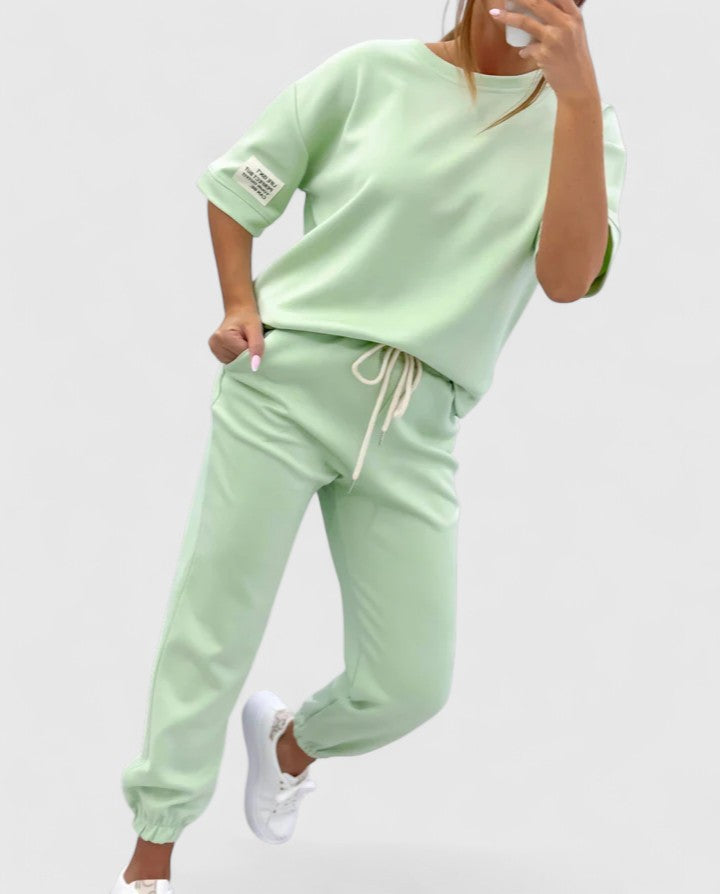Gina | Women's Loungewear Two Piece Set with Half-Moon Sleeve 1