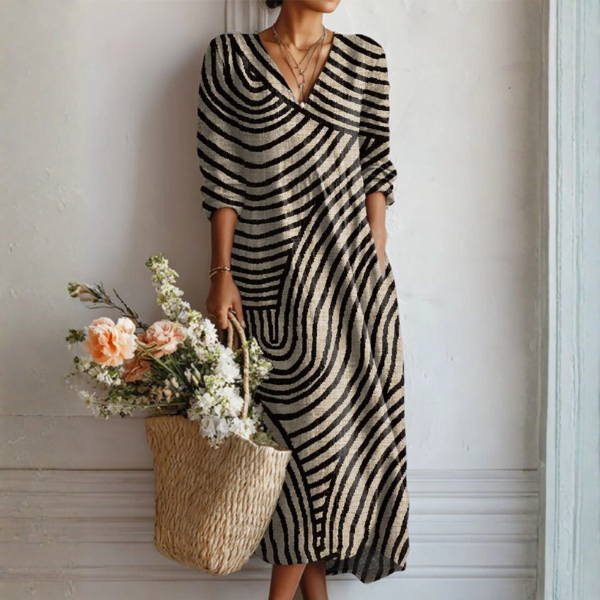 Women's Vintage Dress Timeless Design Floral Print Midi Length