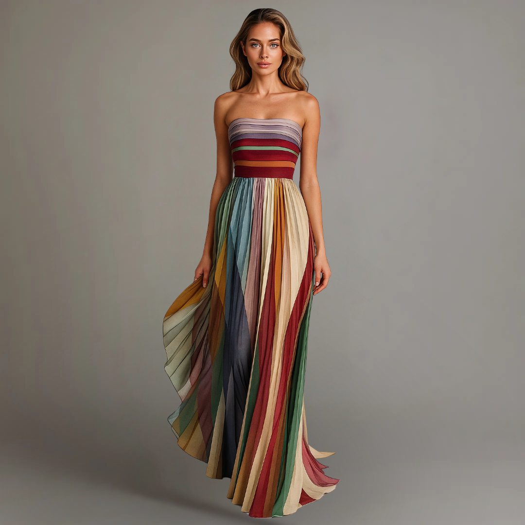 Jasmine | Women's Pleated Maxi Dress in Jewel Tones 0