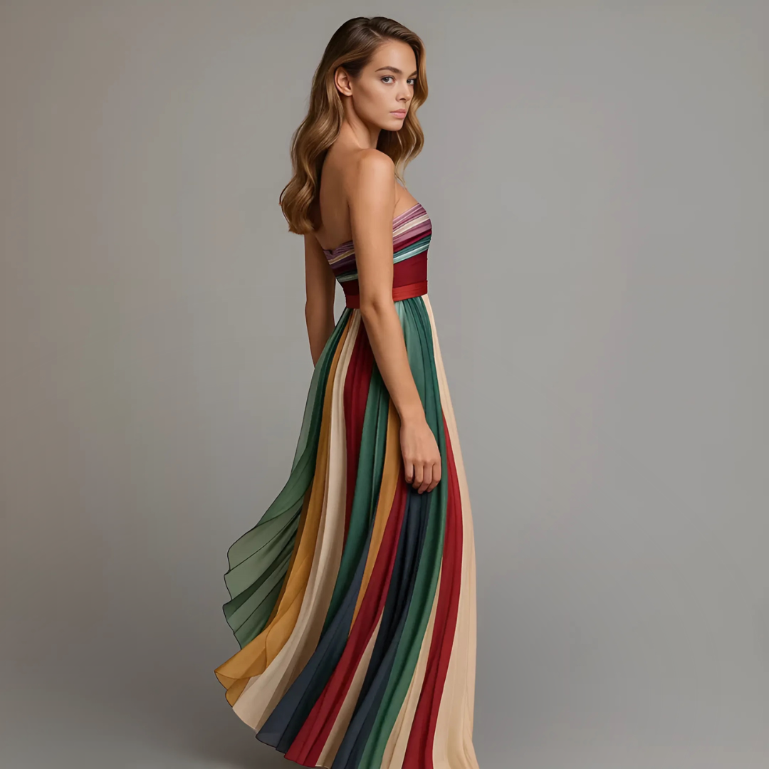Jasmine | Women's Pleated Maxi Dress in Jewel Tones 2