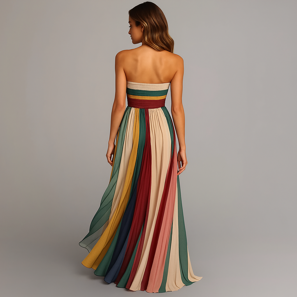Jasmine | Women's Pleated Maxi Dress in Jewel Tones 3
