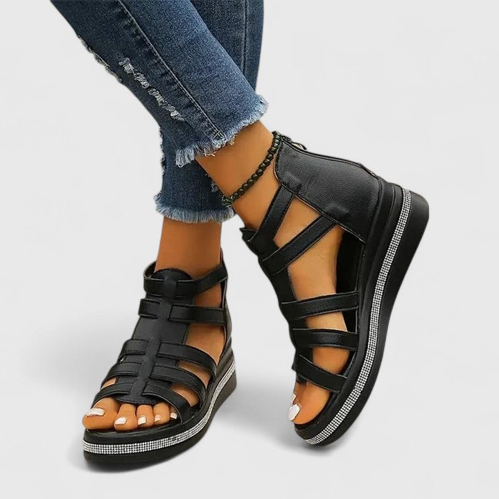 Kara | Women's Orthopedic Wedge Sandals with Rhinestones 5