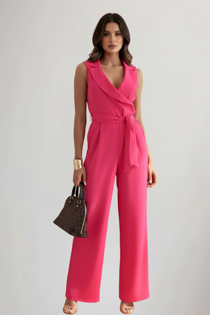 Kimberly | Women's V-Neck Sleeveless Jumpsuit 0