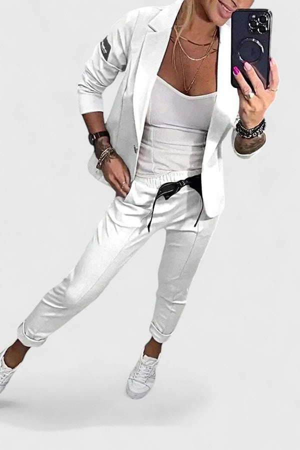Kira | Women's Two Piece Set Elegant Blazer Joggers 11