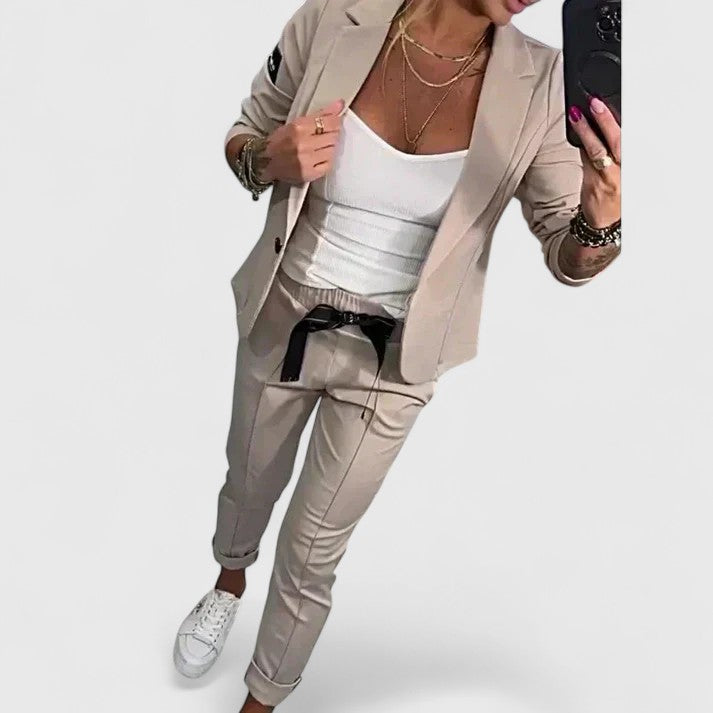 Kira | Women's Two Piece Set Elegant Blazer Joggers 3