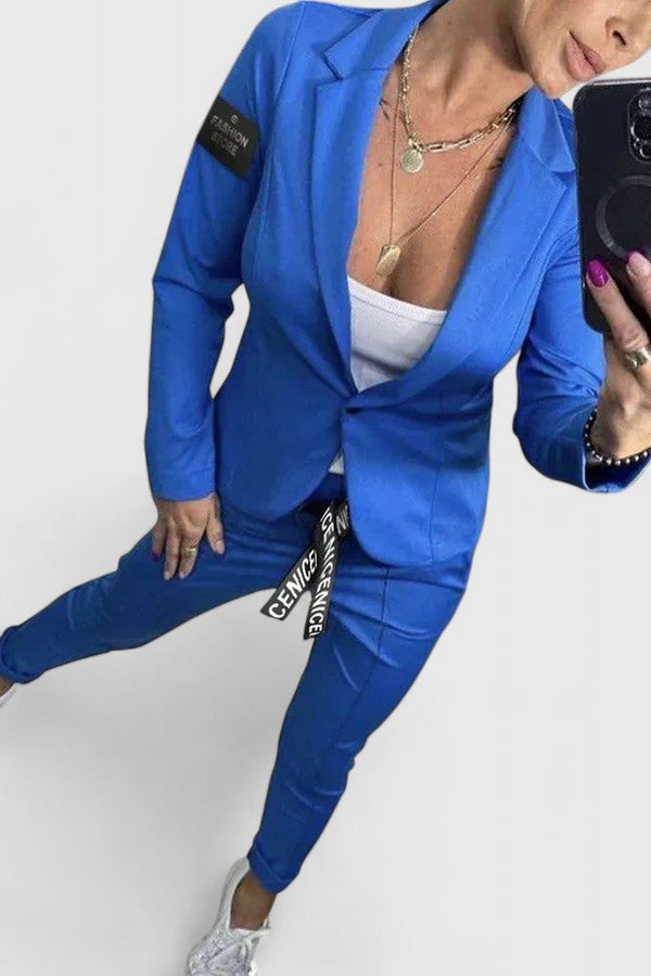 Kira | Women's Two Piece Set Elegant Blazer Joggers 4