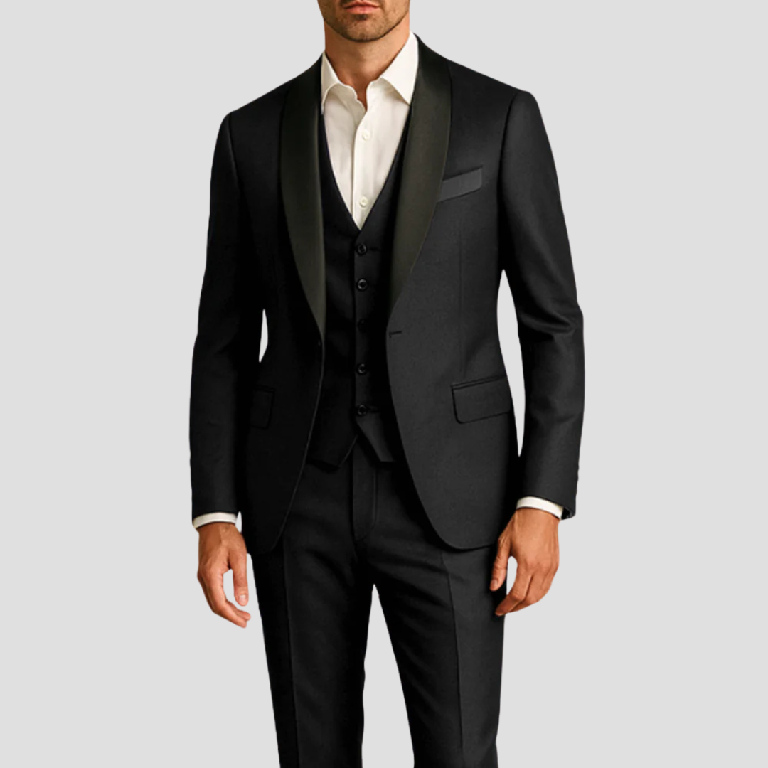 Men's Slim Fit Three-Piece Tuxedo Suit | Formal Wear