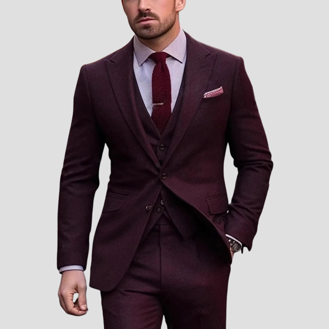 Men's Slim Fit Three-Piece Wedding Suit | Formal Attire