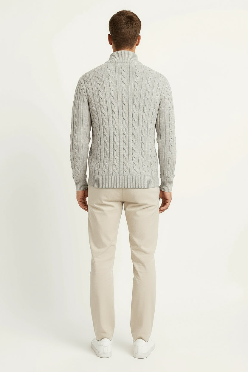 Men's Quarter Zip Sweater Dense Knit Warmth Heavyweight 3