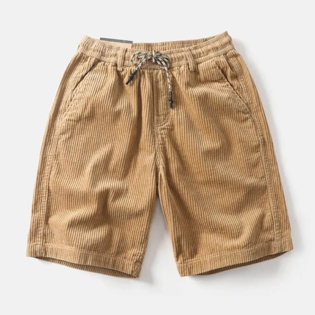 Men's Shorts Corduroy Soft Fabric Elastic Waistband Deep Side Pockets Casual Design 0