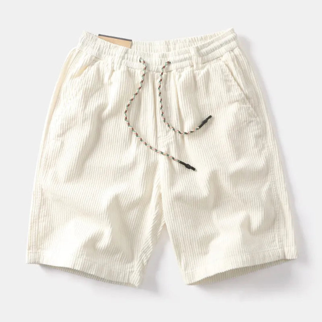 Men's Shorts Corduroy Soft Fabric Elastic Waistband Deep Side Pockets Casual Design 4