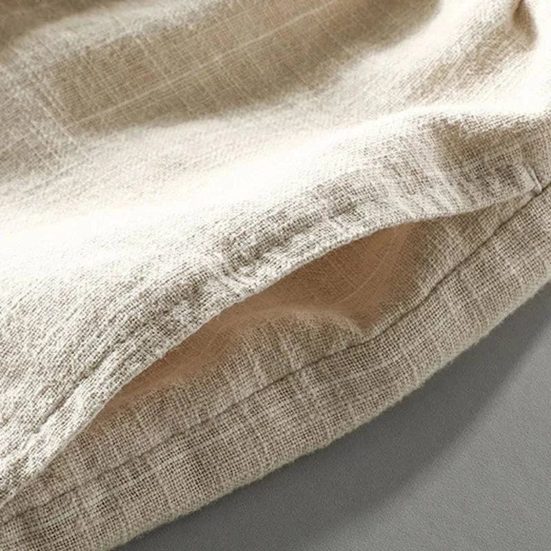 Men's Shorts Cotton-Linen Blend Lightweight Breathable Pinstripes Casual Summer Wear 5